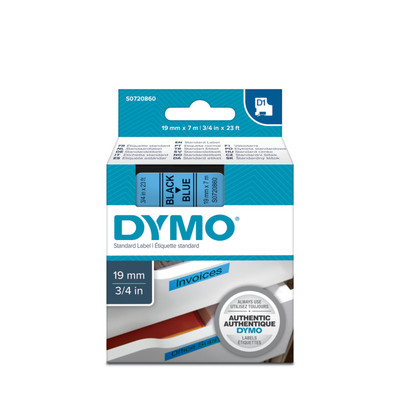 Dymo D1 kazetta, 19mmx7m, fekete/kék (45806)